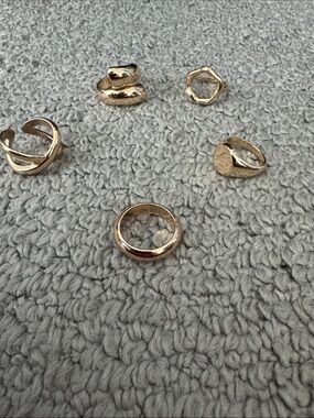 Gold Tone Women's Ring Set - 5 Piece